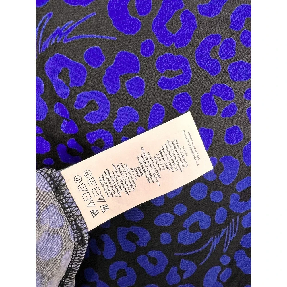 Michael Kors P/S Petite Small Blue Leopard Print‎ Stretch Shift Dress Tunic